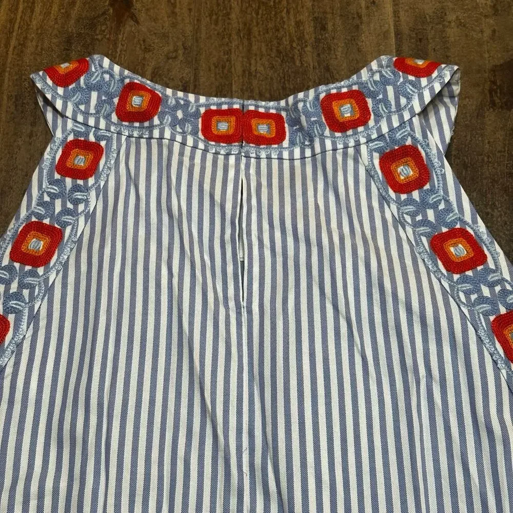 Tory Burch Stripe Sleeveless Top sz 4
